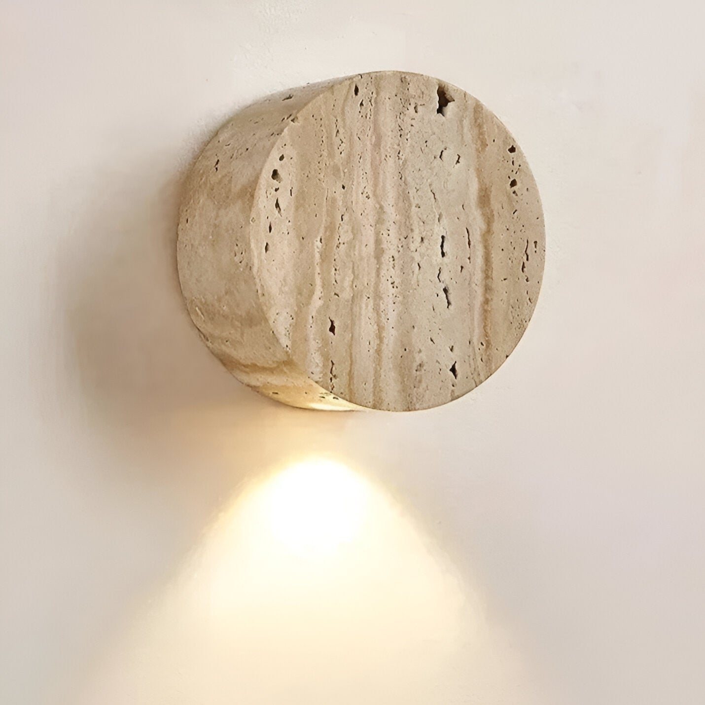 Japanese Wabi-Sabi Travertine Wall Sconce - Up/Down LED Wall Lighting for Bedroom and Hallway 1