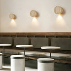 Japanese Wabi-Sabi Travertine Wall Sconce - Up/Down LED Wall Lighting for Bedroom and Hallway 5