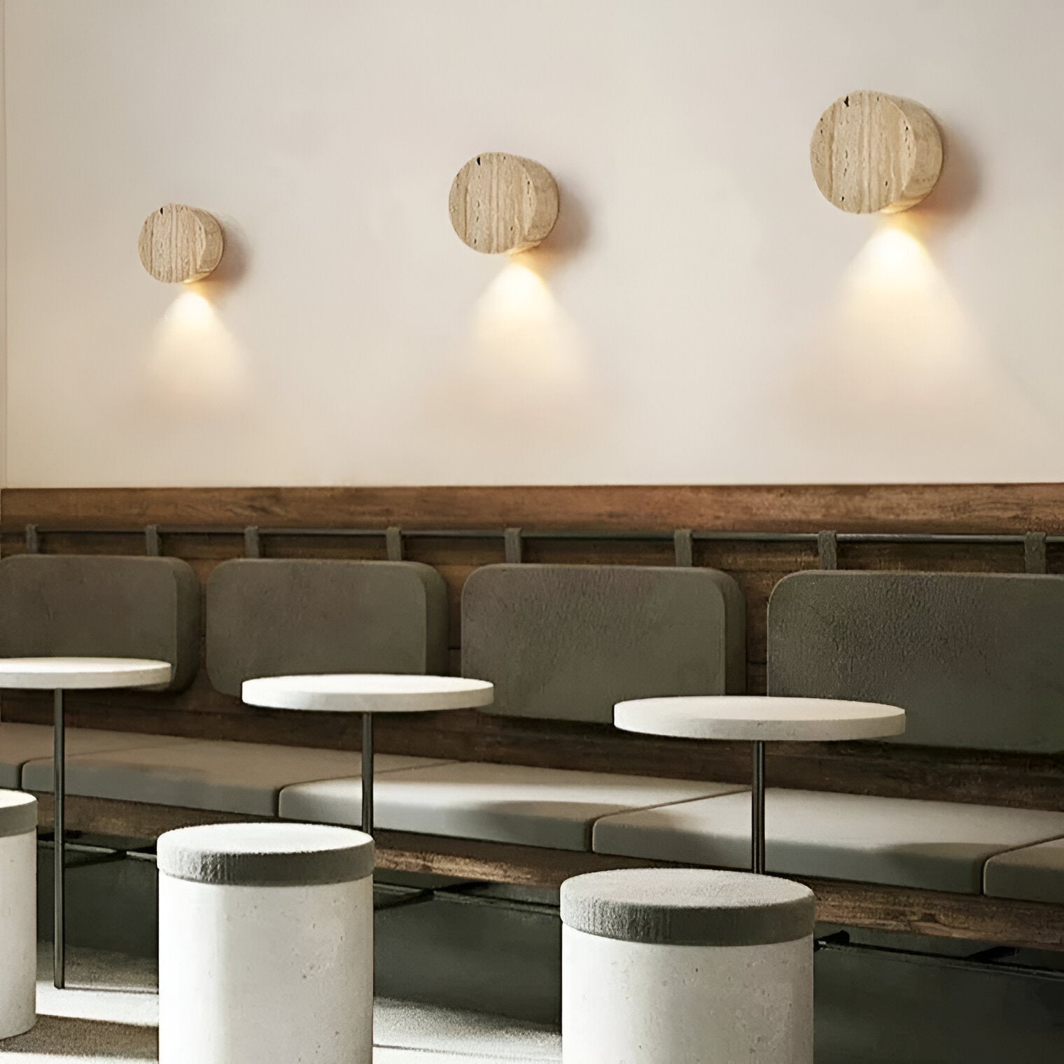 Japanese Wabi-Sabi Travertine Wall Sconce - Up/Down LED Wall Lighting for Bedroom and Hallway 5