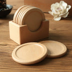 Japanese Wooden Coaster Set - Elegant Black Coasters for Home Decor 1