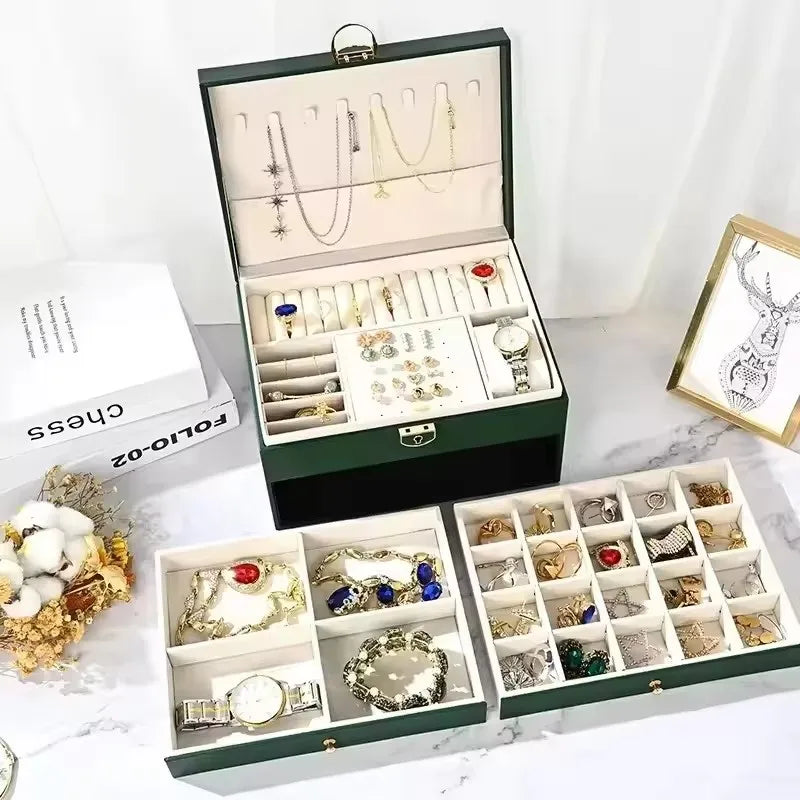 Jewelry Box, Multi Layer Design, Multiple Compartments, Drawer Storage 1