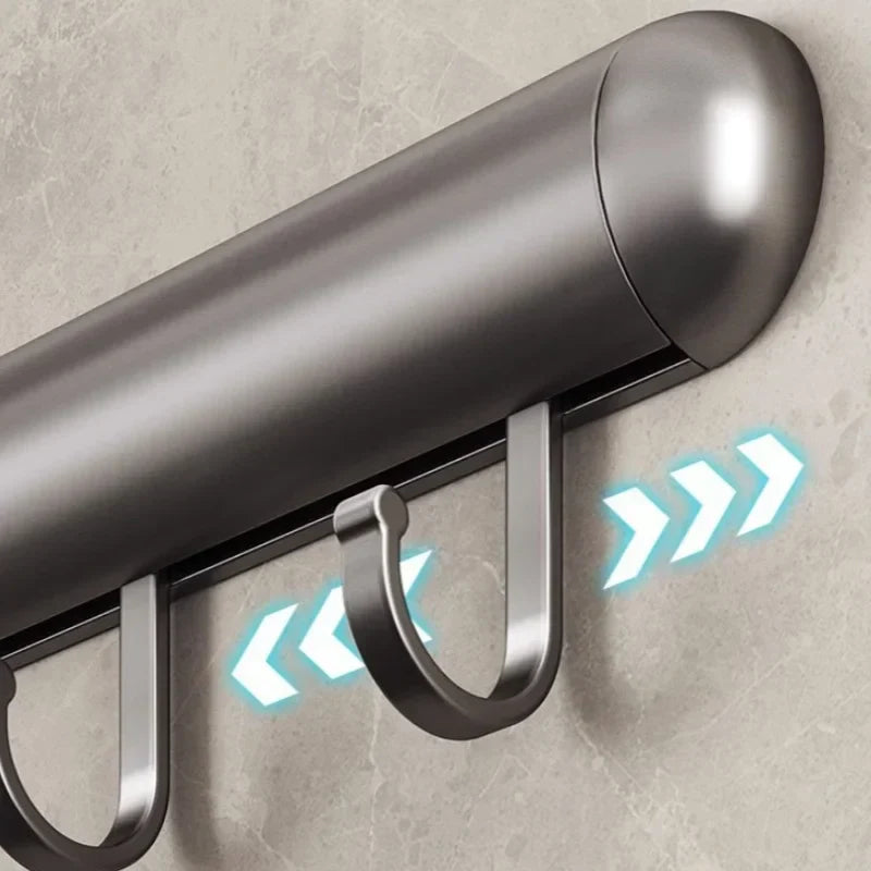 Kitchen Hook Rack - Durable Space Aluminum Organizer with 6 or 10 Hooks 3