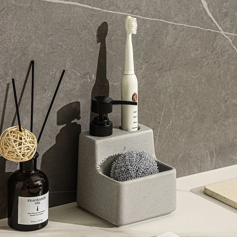 Kitchen Organizer - Durable Soap Pump with Brush & Sponge Holder 0