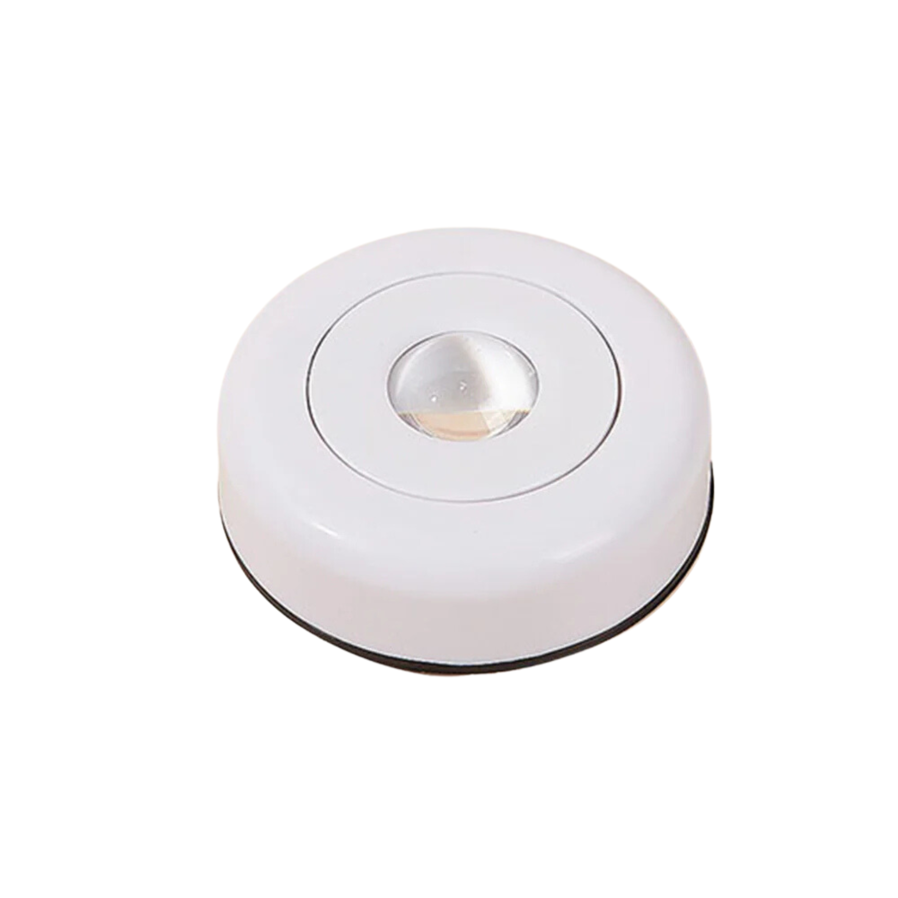 White round night light on a white background