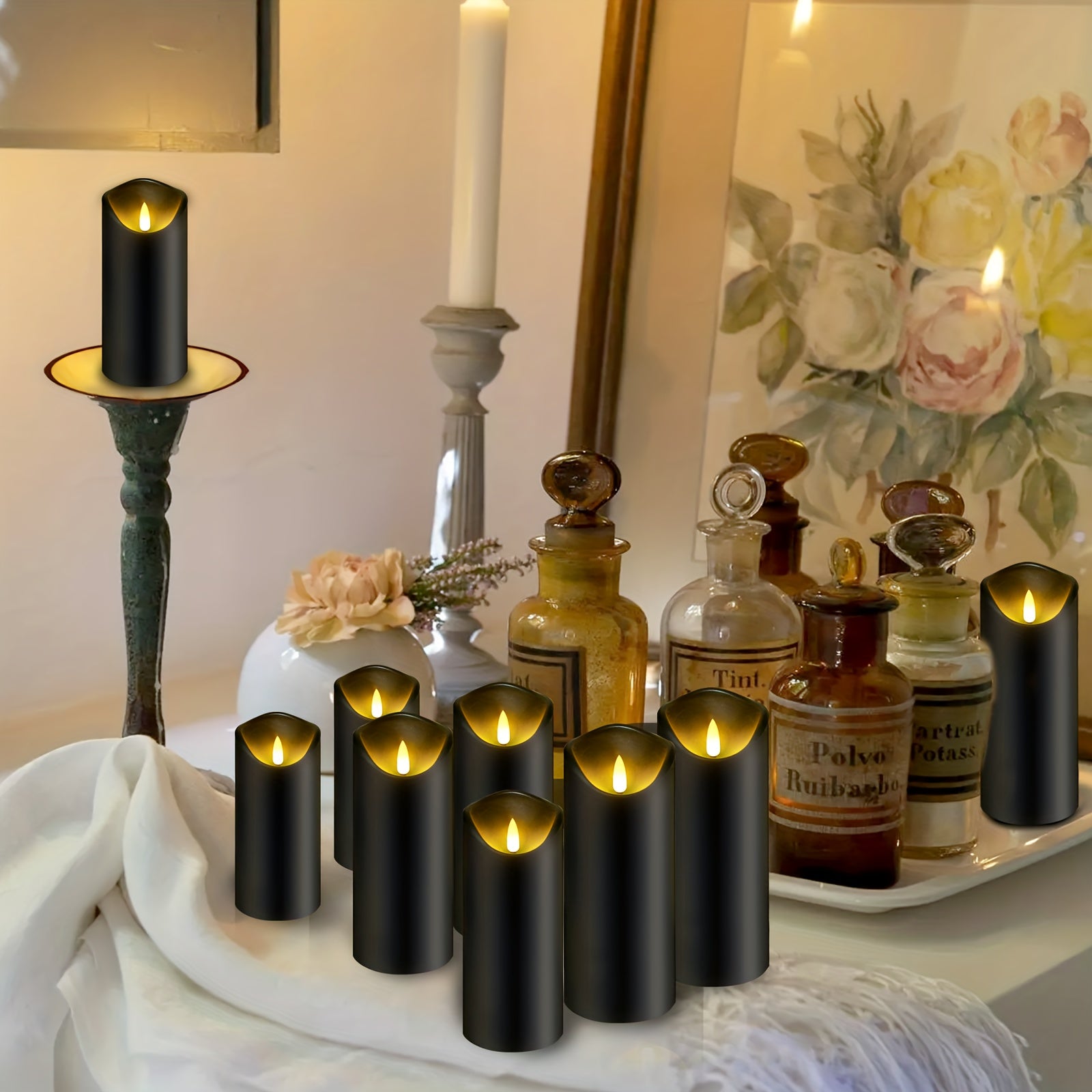 LED Candle Set - Flameless Battery Operated Candles with Remote & Timer 4