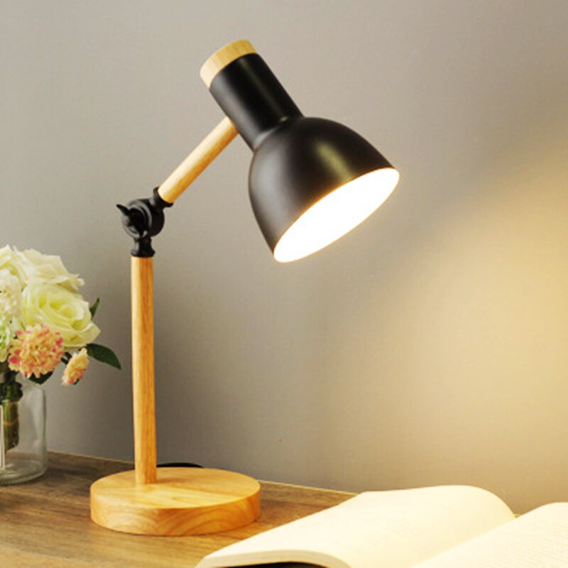 LED Desk Lamp - Scandinavian Wood Design with Adjustable Arm 1
