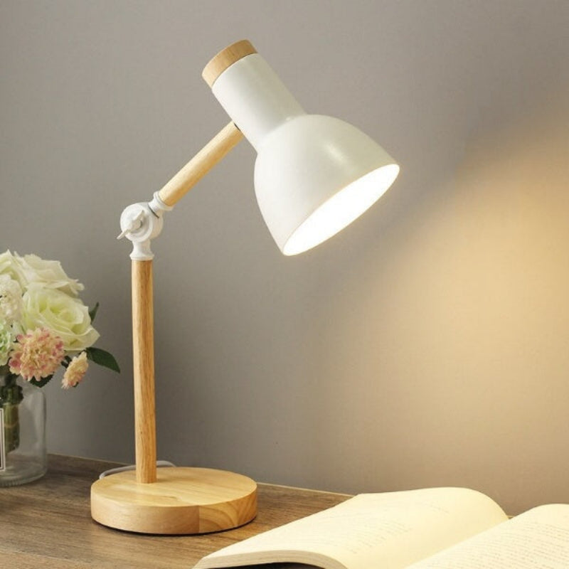 LED Desk Lamp - Scandinavian Wood Design with Adjustable Arm 2