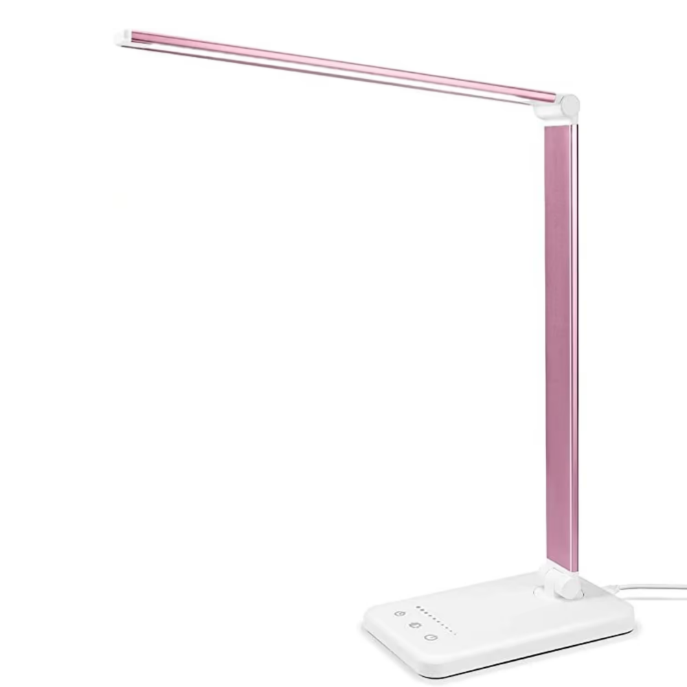 LED Desk Lamp with USB Charging Port, 5 Light Modes, Adjustable Brightness, Modern Eye-Friendly Design 1
