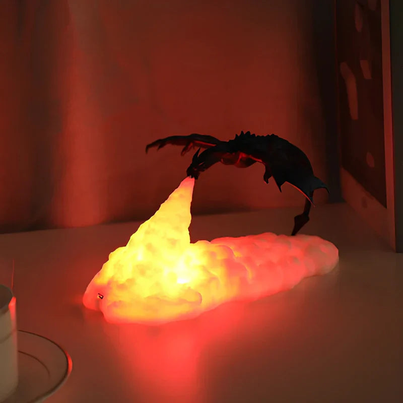 LED Dragon Night Light - Mesmerizing Flame Effect for Cozy Ambiance 0