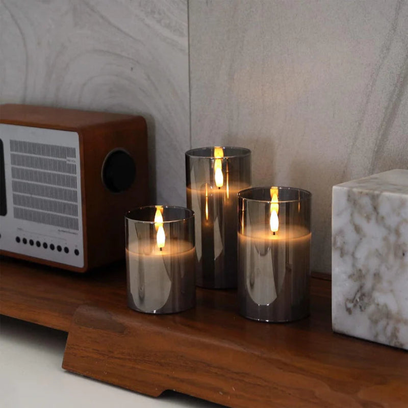 LED Flameless Candle Set - Realistic Flickering with Remote Control 6