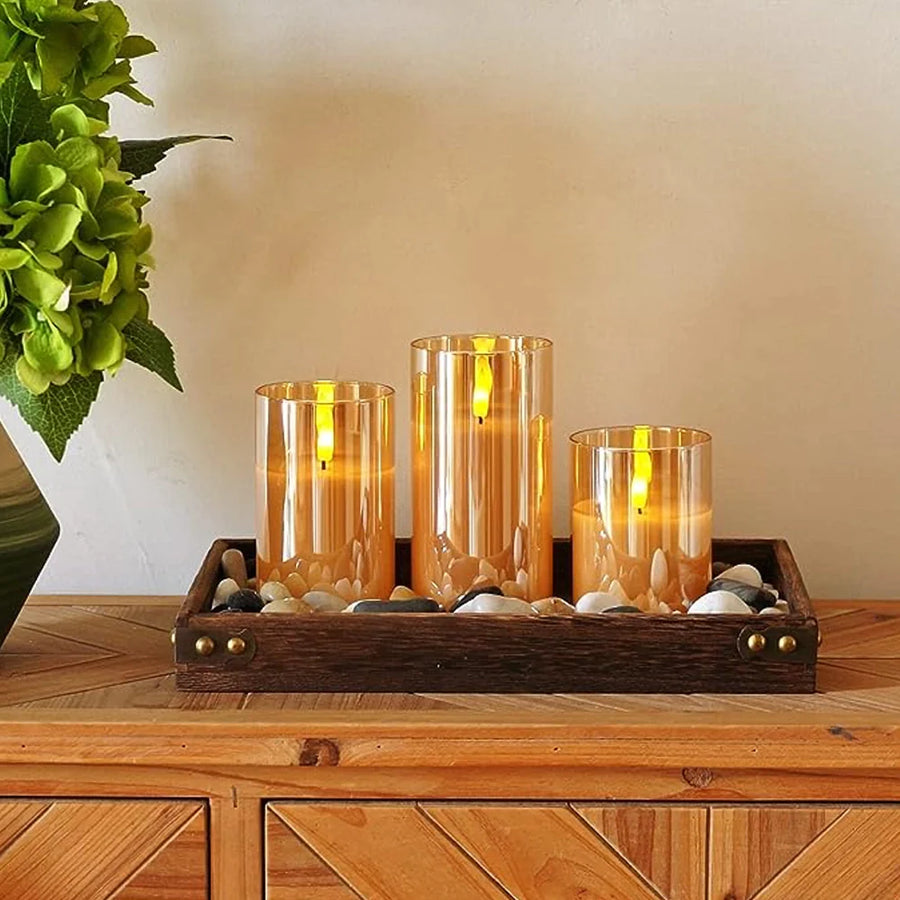 LED Flameless Candle Set - Realistic Flickering with Remote Control 8