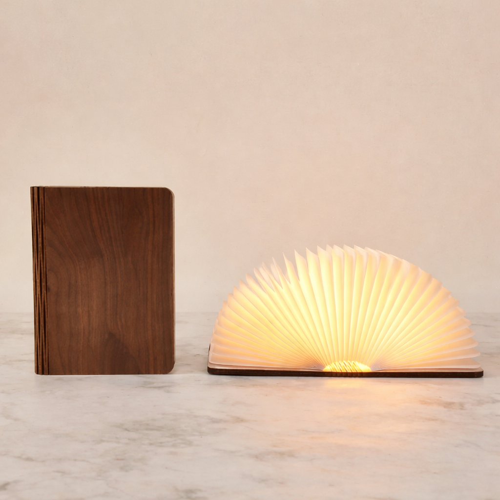 LED Folding Paper Table Lamp - Cordless, Battery Operated, Adjustable Ambiance 00