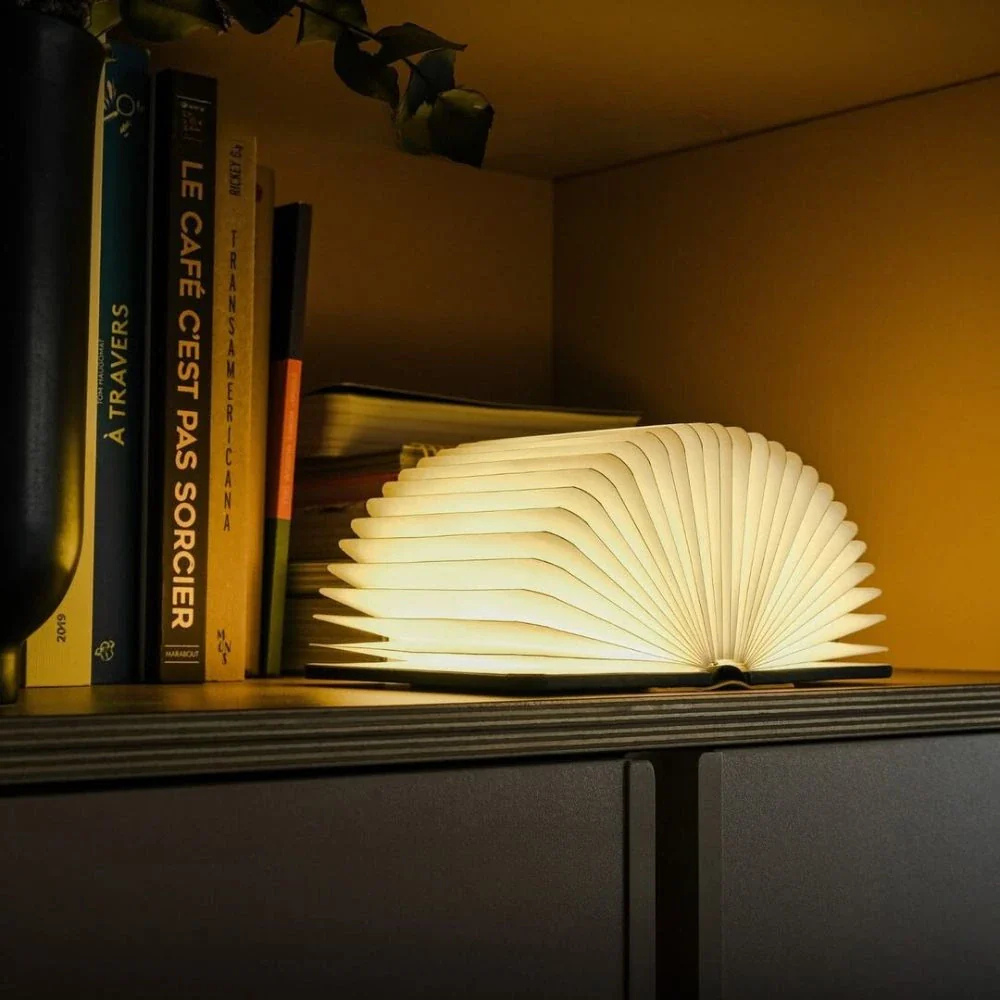 LED Folding Paper Table Lamp - Cordless, Battery Operated, Adjustable Ambiance 10