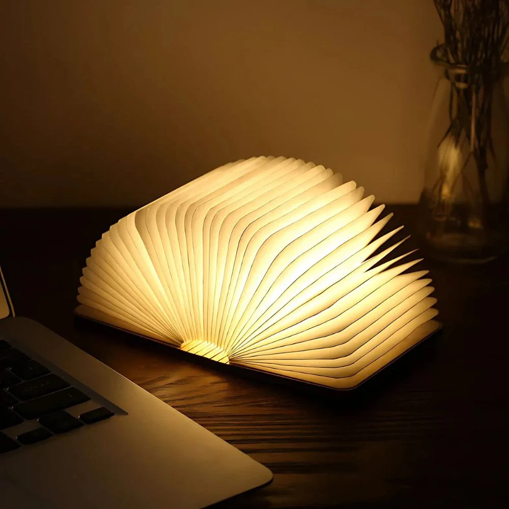 LED Folding Paper Table Lamp - Cordless, Battery Operated, Adjustable Ambiance 2
