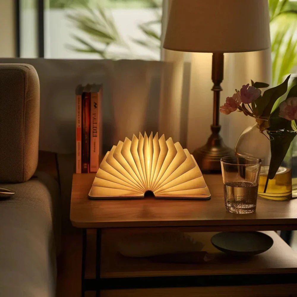LED Folding Paper Table Lamp - Cordless, Battery Operated, Adjustable Ambiance 4