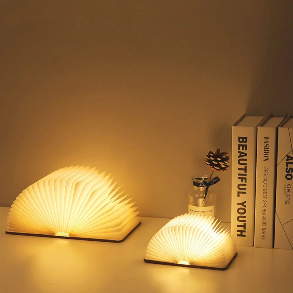 LED Folding Paper Table Lamp - Cordless, Battery Operated, Adjustable Ambiance 7