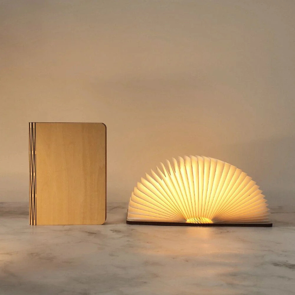 LED Folding Paper Table Lamp - Cordless, Battery Operated, Adjustable Ambiance 9