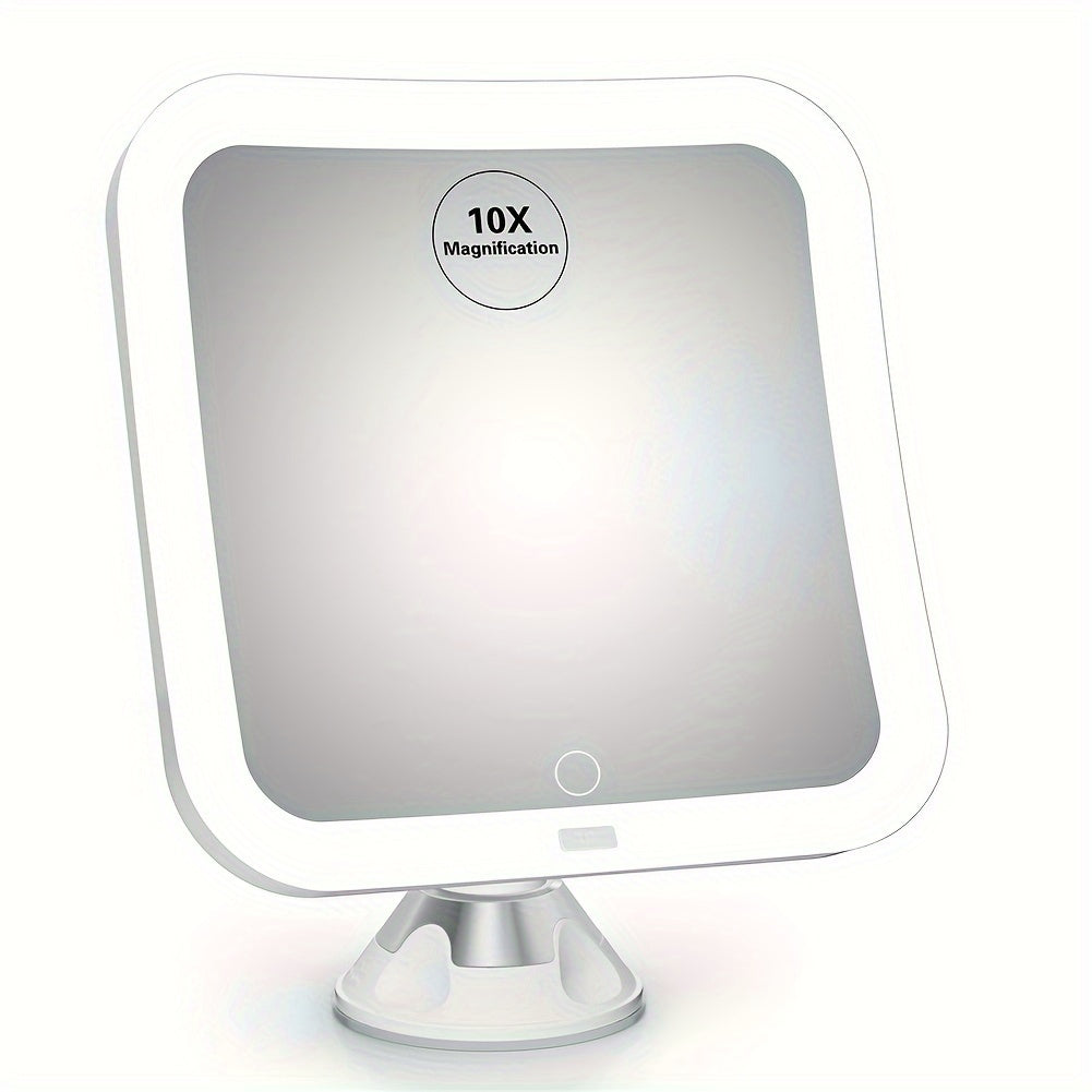LED Magnifying Makeup Mirror - 10X Magnification & Adjustable Light 0