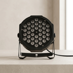 Black LED light fixture on a neutral background