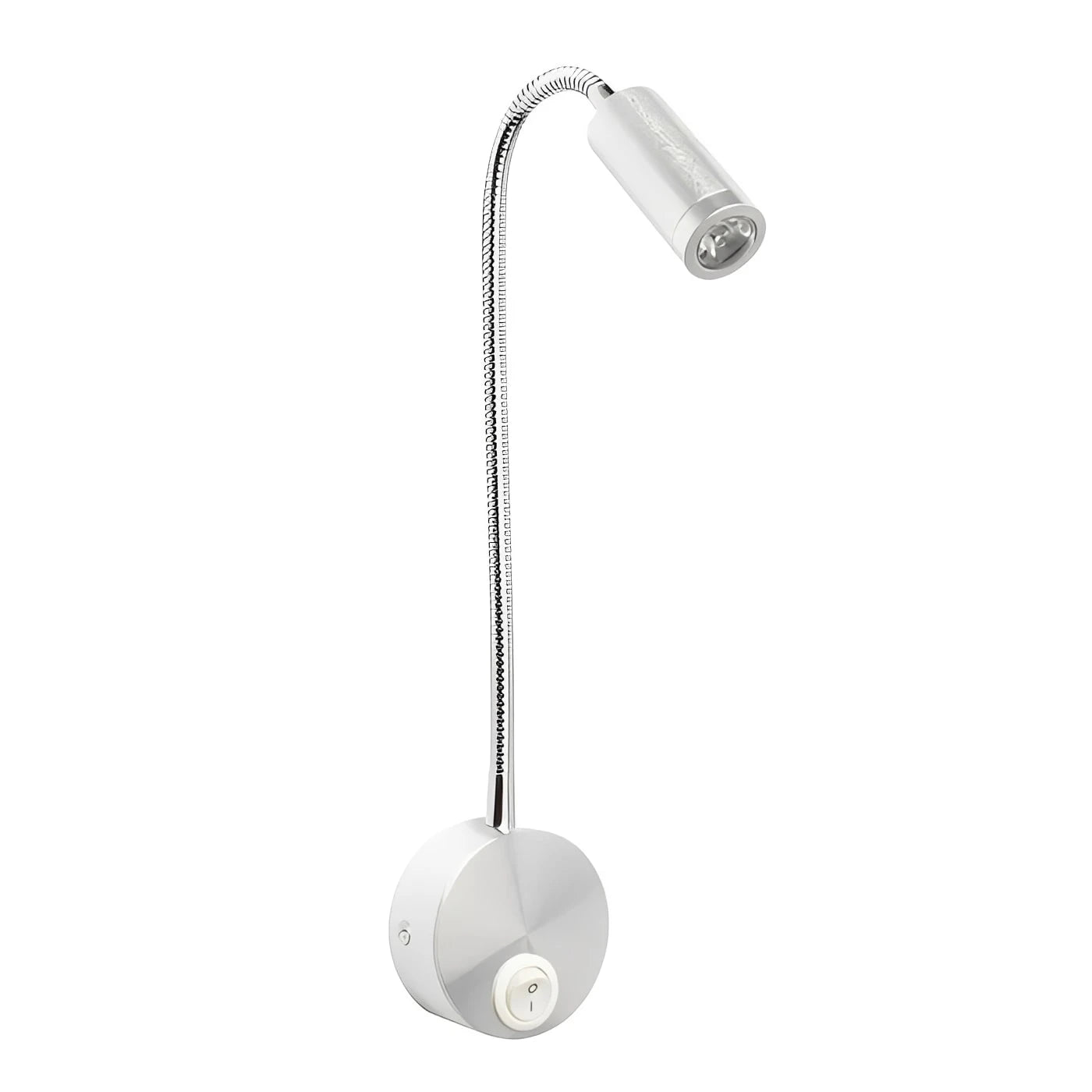 White adjustable desk lamp on a white background