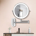 LED Wall Mirror with 10× Magnification and Touch-Controlled Lighting – Chrome Vanity Mirror for Makeup and Grooming 1