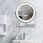 LED Wall Mirror with 10× Magnification and Touch-Controlled Lighting – Chrome Vanity Mirror for Makeup and Grooming 2