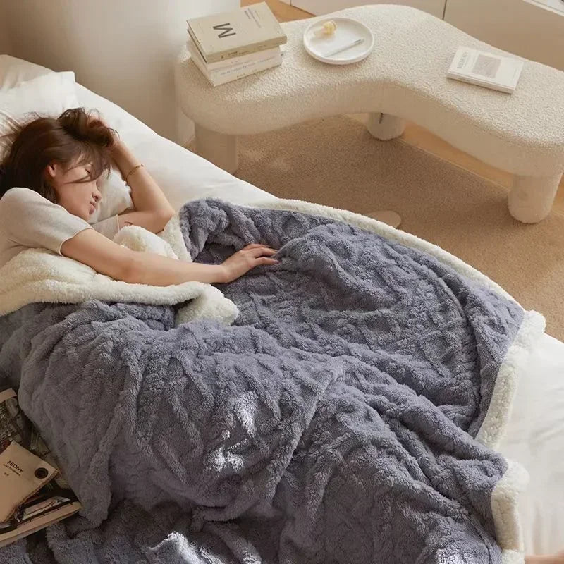 Lambswool and Fleece Winter Blanket – Soft and Warmest Blanket for Sofa and Bed, Cozy Comfort for Cold Days 2