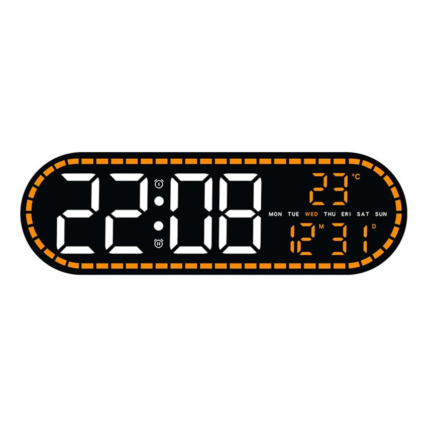 Large LED Digital Wall Clock - Time, Temperature & Date Display 6