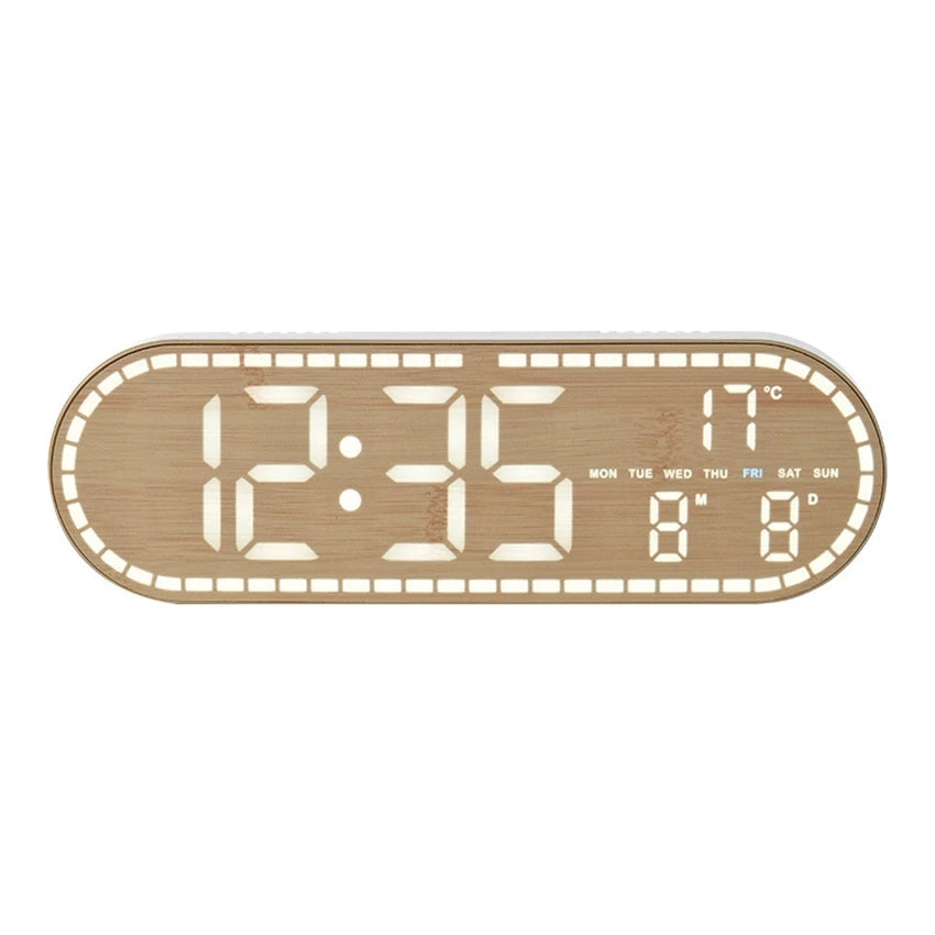 Large LED Digital Wall Clock - Time, Temperature & Date Display 7
