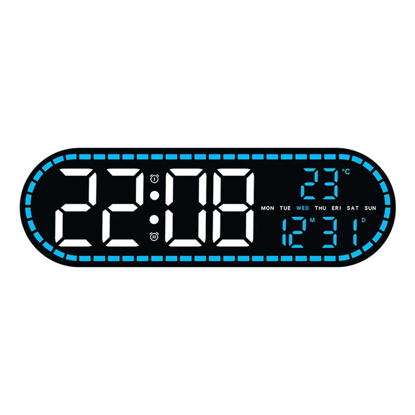 Large LED Digital Wall Clock - Time, Temperature & Date Display 8