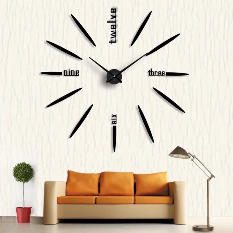 Large Modern 3D Wall Clock Decor - Customizable Size with Silent Movement for Contemporary Home Design 0