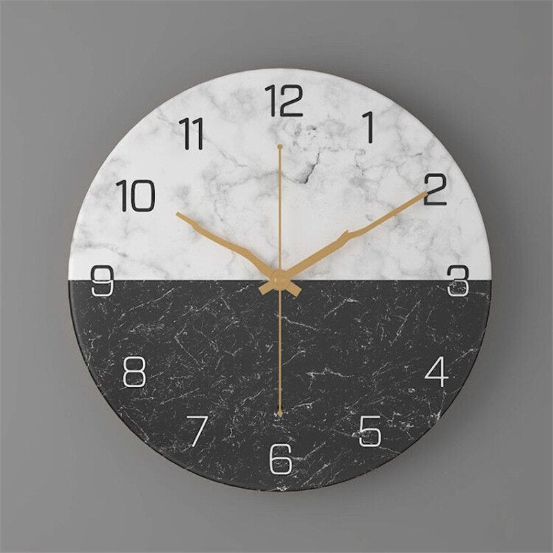 Large Modern Wall Clock - Elegant Marble Look & Silent Quartz Movement 1