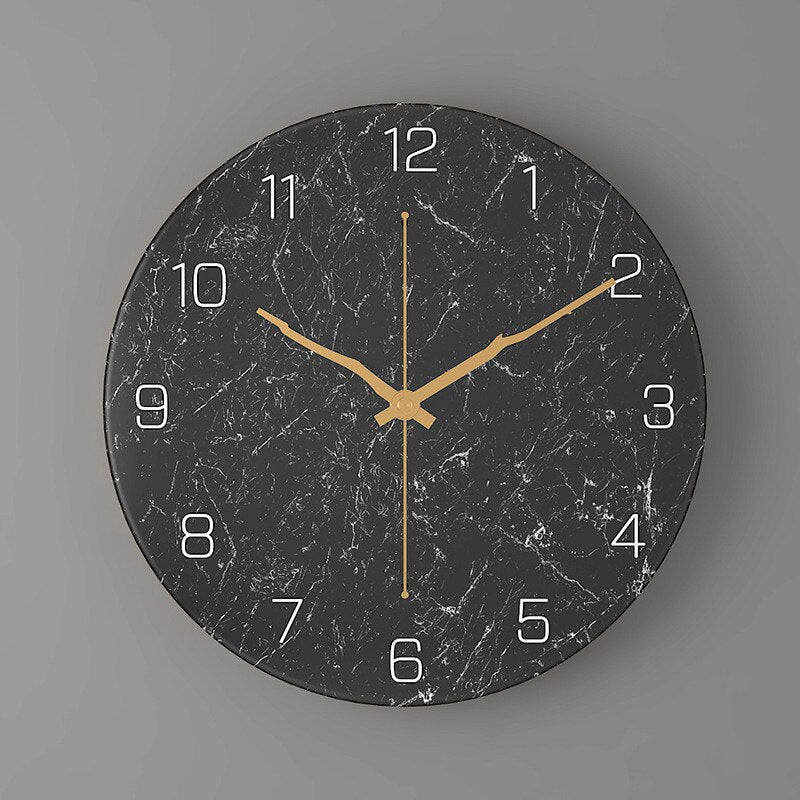 Large Modern Wall Clock - Elegant Marble Look & Silent Quartz Movement 3