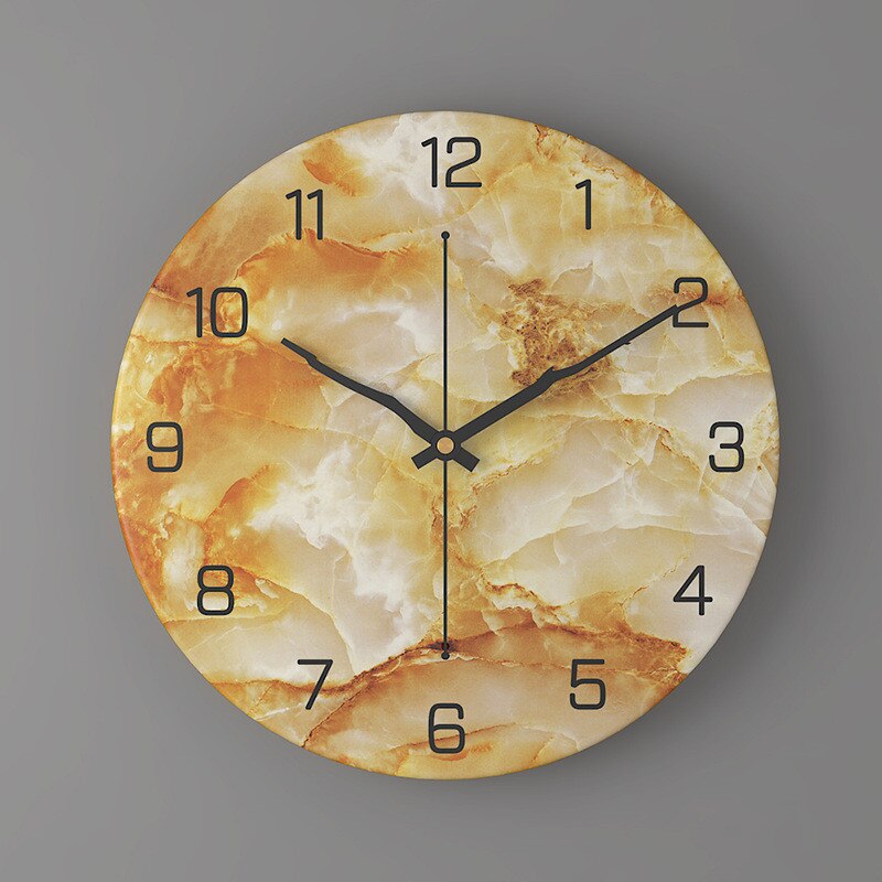 Large Modern Wall Clock - Elegant Marble Look & Silent Quartz Movement 4