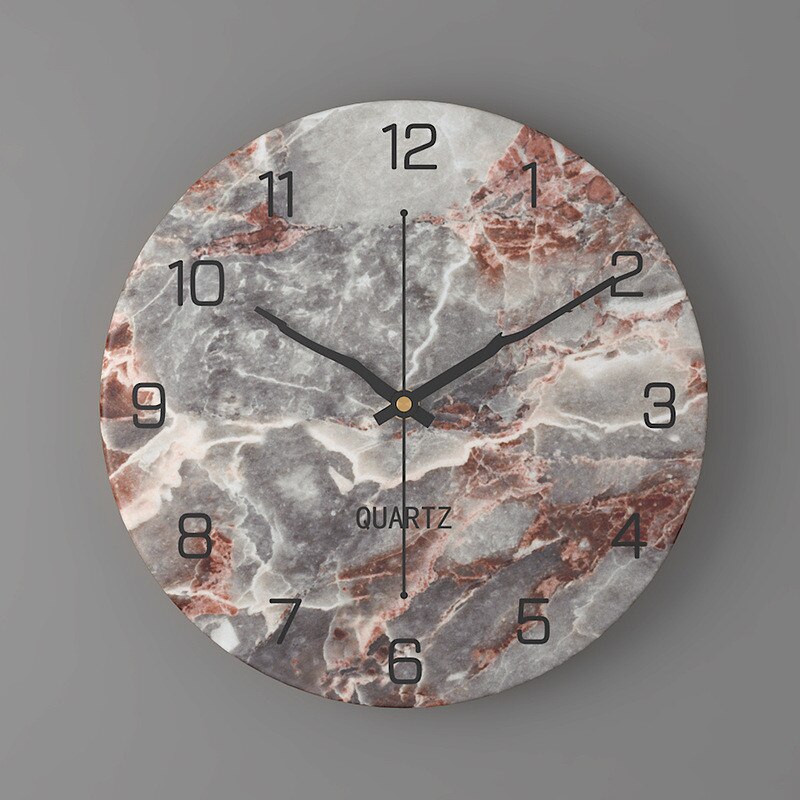 Large Modern Wall Clock - Elegant Marble Look & Silent Quartz Movement 5