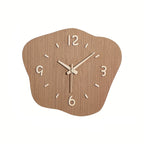 Large Modern Wall Clock - Silent Movement, Unique Irregular Wood Decor 0