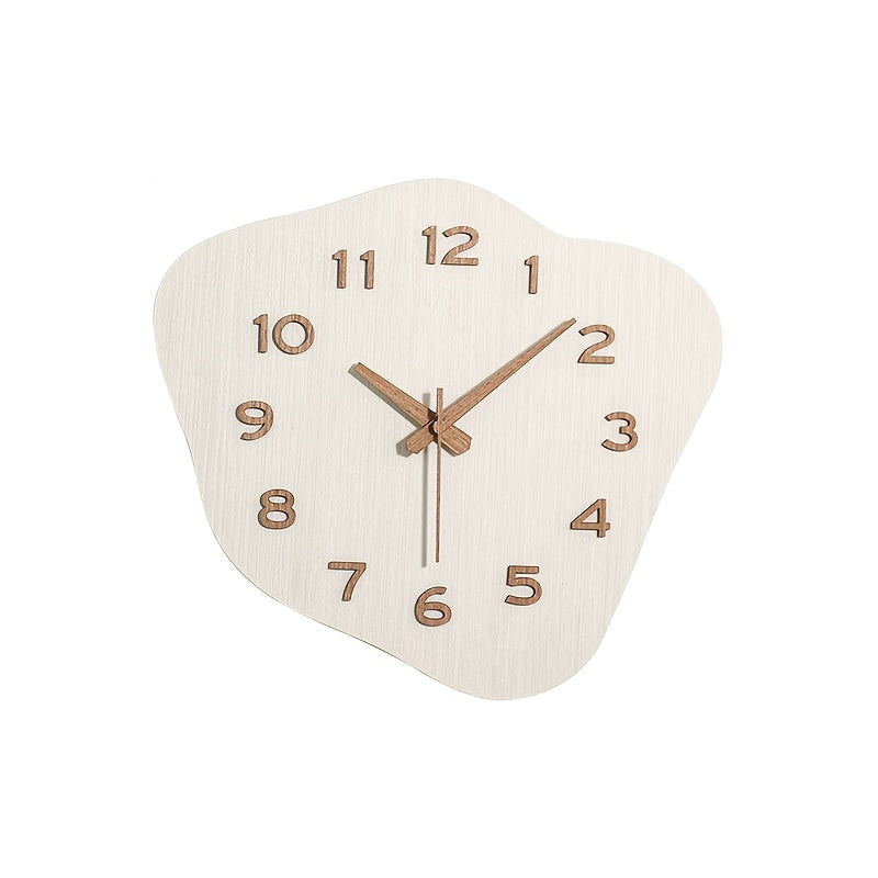 Large Modern Wall Clock - Silent Movement, Unique Irregular Wood Decor 5