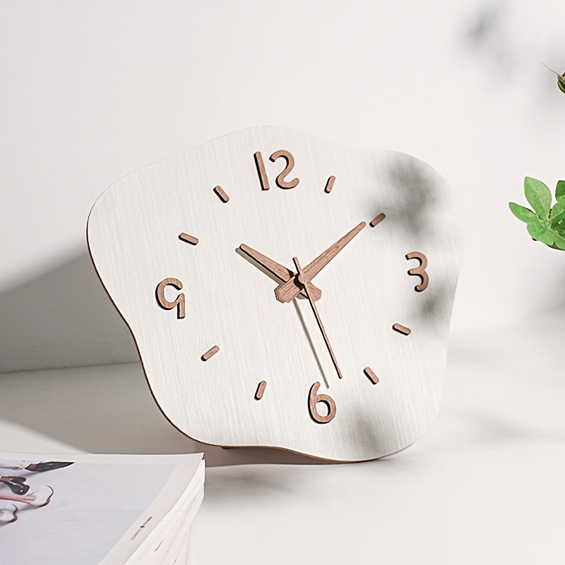 Large Modern Wall Clock - Silent Movement, Unique Irregular Wood Decor 6