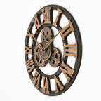 Large Modern Wall Clock - Silent Non-Ticking Gear Decor with Roman Numerals 2