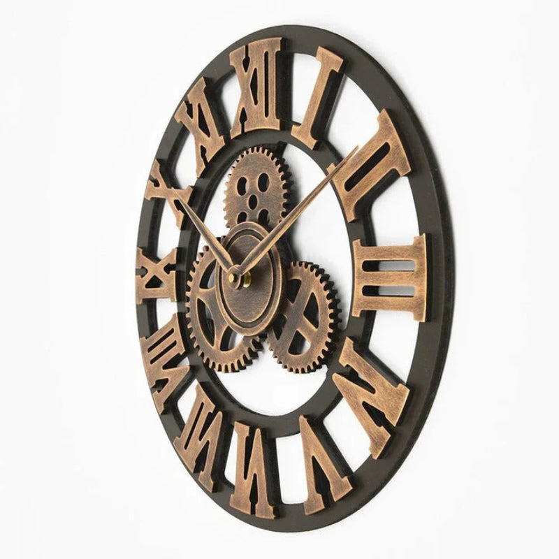 Large Modern Wall Clock - Silent Non-Ticking Gear Decor with Roman Numerals 2