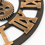 Large Modern Wall Clock - Silent Non-Ticking Gear Decor with Roman Numerals 3