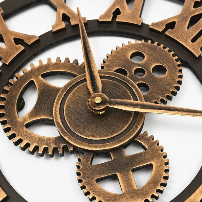 Large Modern Wall Clock - Silent Non-Ticking Gear Decor with Roman Numerals 4
