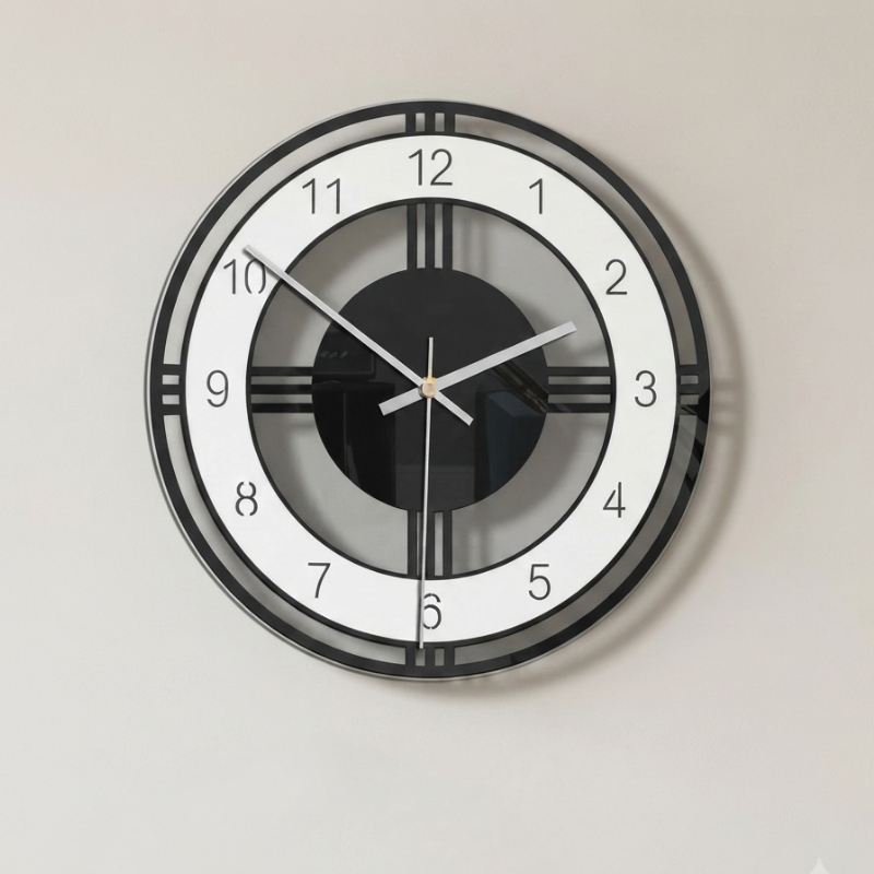 Large Modern Wall Clock Acrylic Quartz Movement  01