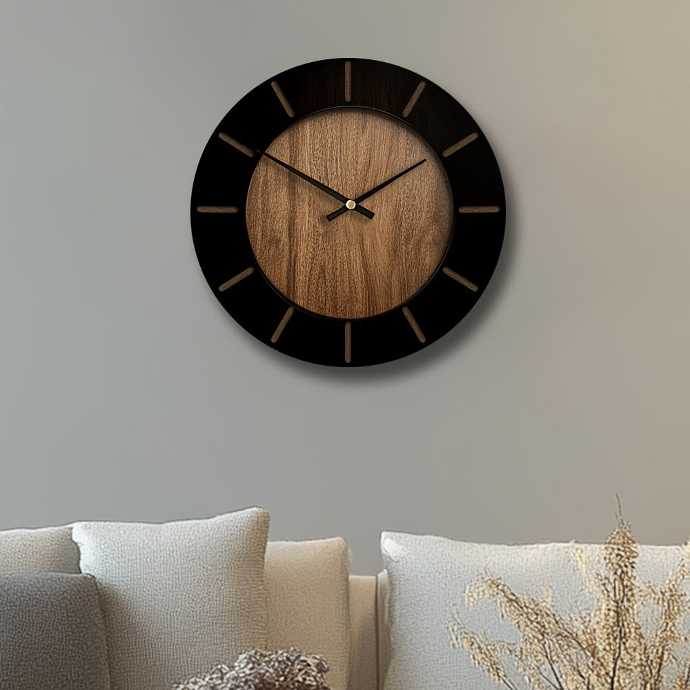 Large Wall Clock - Elegant Silent Wooden Wall Decor for Home & Office 0
