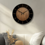 Large Wall Clock - Elegant Silent Wooden Wall Decor for Home & Office 1