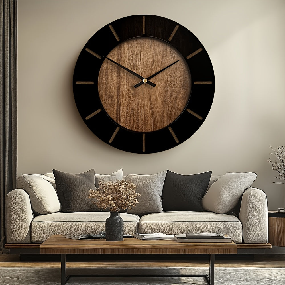 Large Wall Clock - Elegant Silent Wooden Wall Decor for Home & Office 5