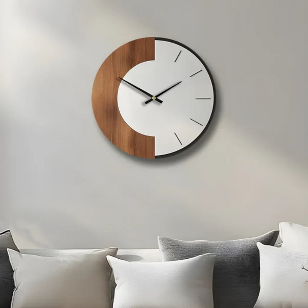 Large Wooden Wall Clock - Timeless Design with Silent Mechanism 1
