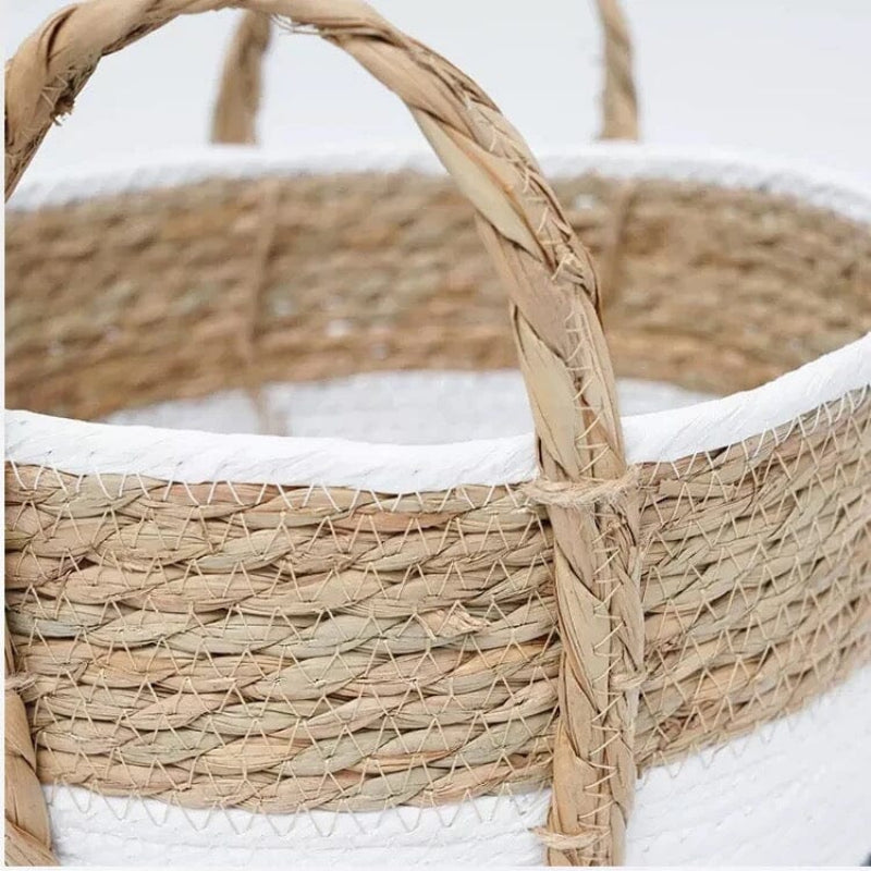 Laundry Basket - Stylish Seagrass Hamper with Handles 4