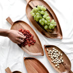 Leaf-Shaped Wooden Serving Plate - Elegant Design for Versatile Use 1