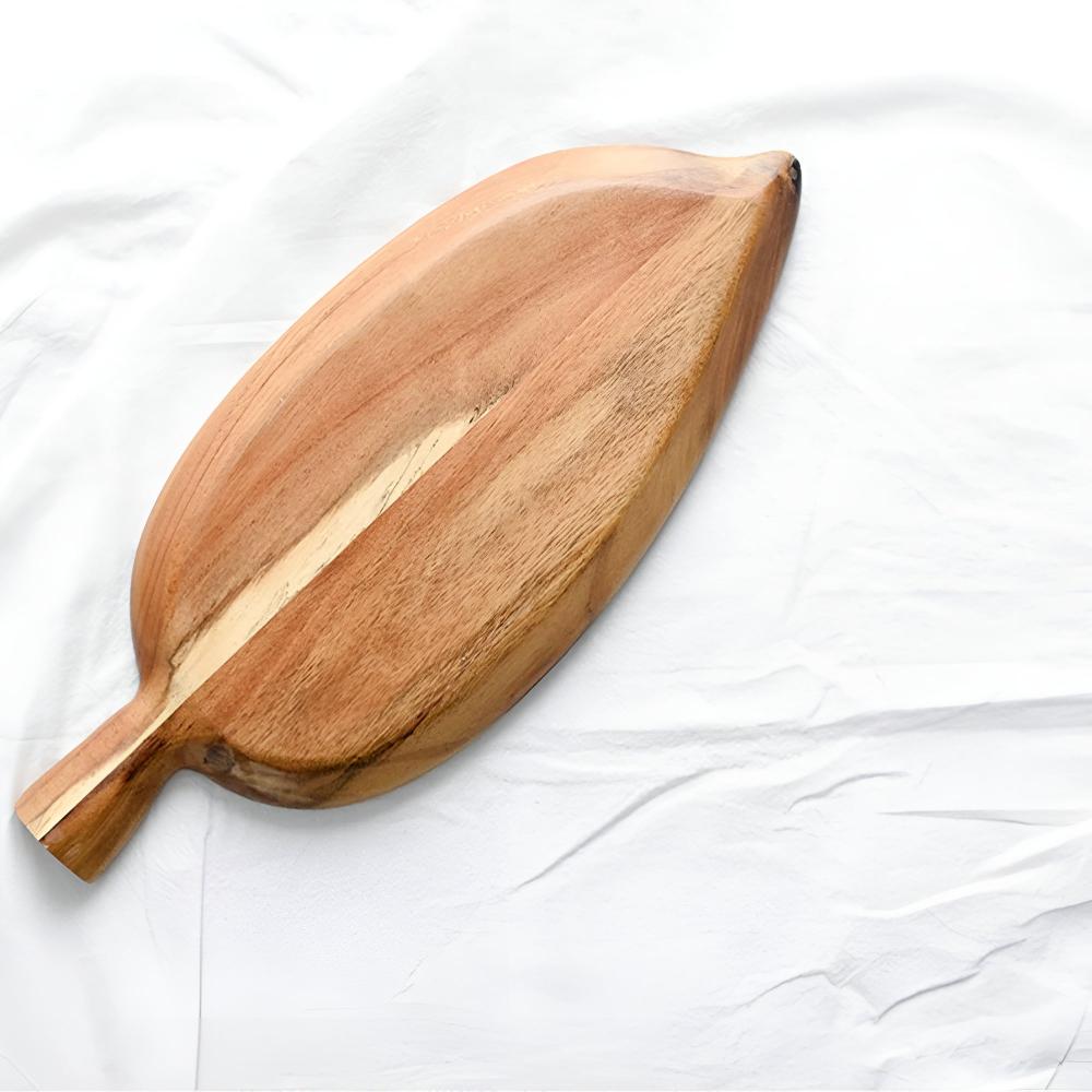 Leaf-Shaped Wooden Serving Plate - Elegant Design for Versatile Use 7